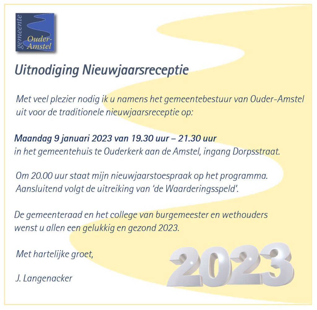 nieuwjaarsreceptie gemeentehuis OuderAmstel JammFM 104.9
